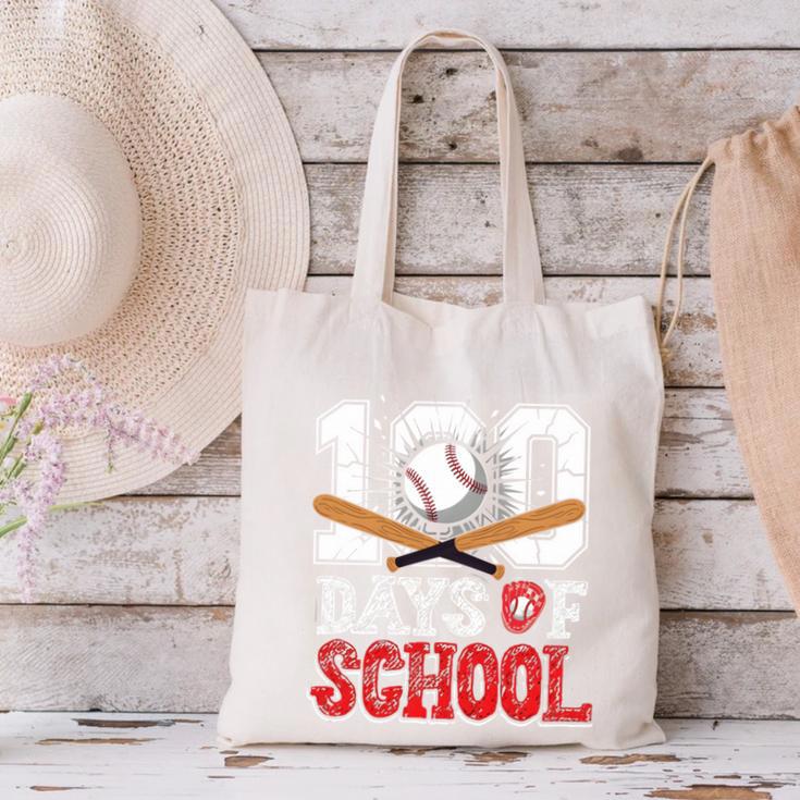 100 Days Of School Baseball 100 Days Smarter Boys Student Canvas Tote Bag