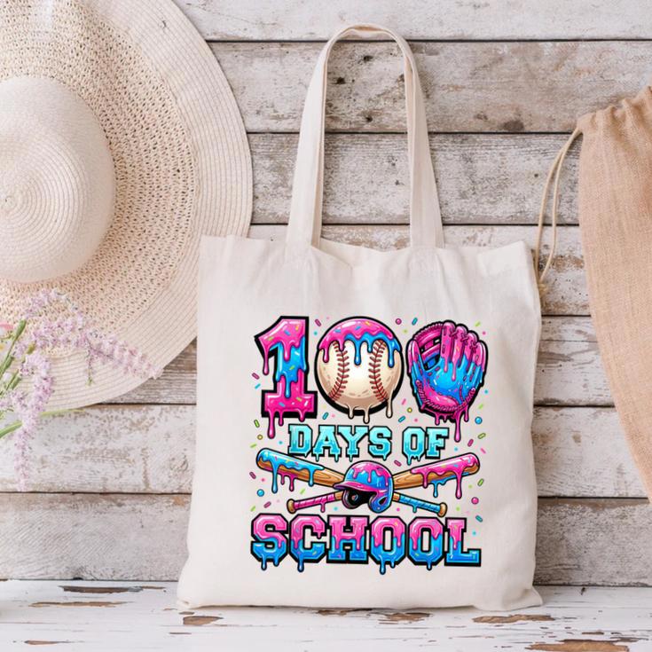 100 Days Of School Baseball Sports Drip Graphic Canvas Tote Bag 100 Days Of School Baseball Sports Drip Graphic Canvas Tote Bag