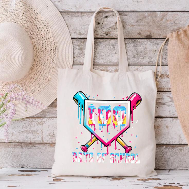 100 Days Of School Boy Kids Baseball Ice Cream Drip Teacher Canvas Tote Bag 100 Days Of School Boy Kids Baseball Ice Cream Drip Teacher Canvas Tote Bag