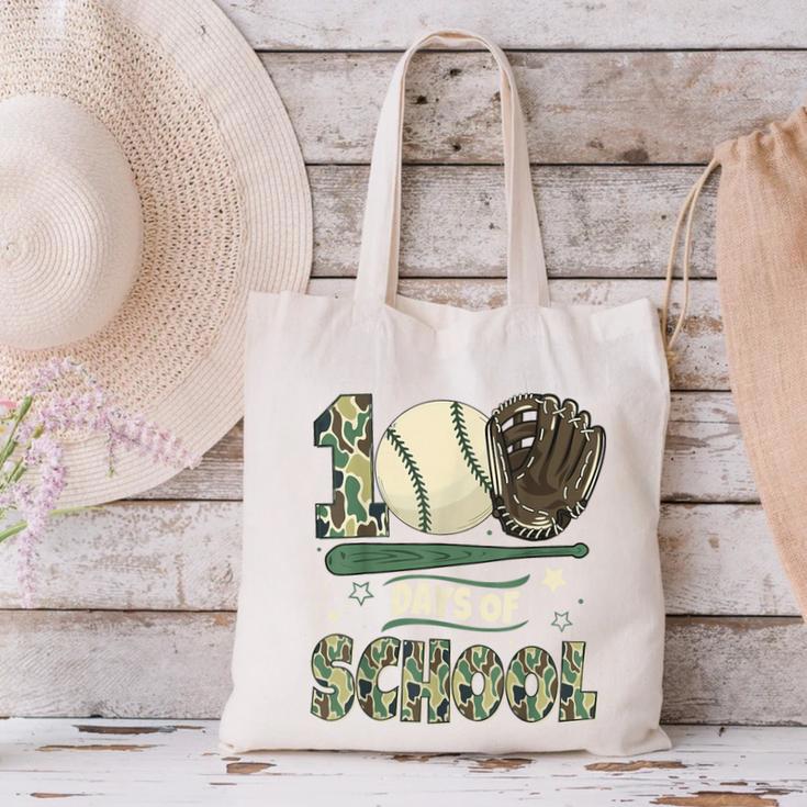 100 Days Of School Teacher Camo Baseball Boys Toddler Kids Canvas Tote Bag 100 Days Of School Teacher Camo Baseball Boys Toddler Kids Canvas Tote Bag