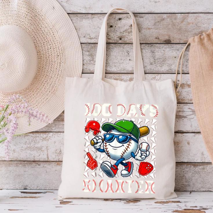 100 Days Smarter Baseball 100 Days Of School Boy Girl Kid Canvas Tote Bag