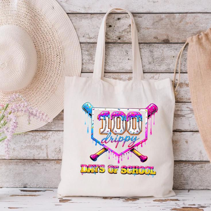 100 Drippy Days Of School Baseball For Boy Kids Canvas Tote Bag 100 Drippy Days Of School Baseball For Boy Kids Canvas Tote Bag