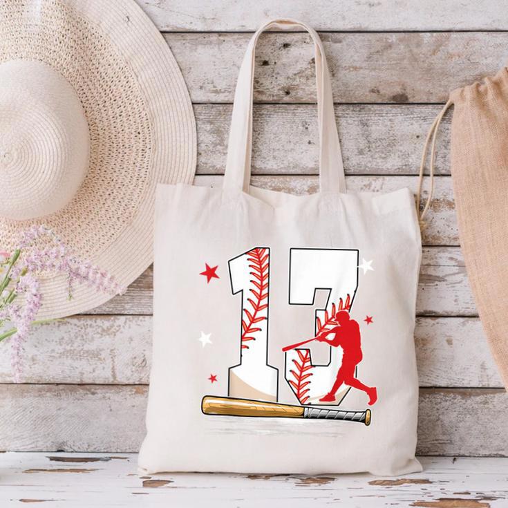 13 Years Old Baseball Birthday Boy 13th Bday Party Canvas Tote Bag
