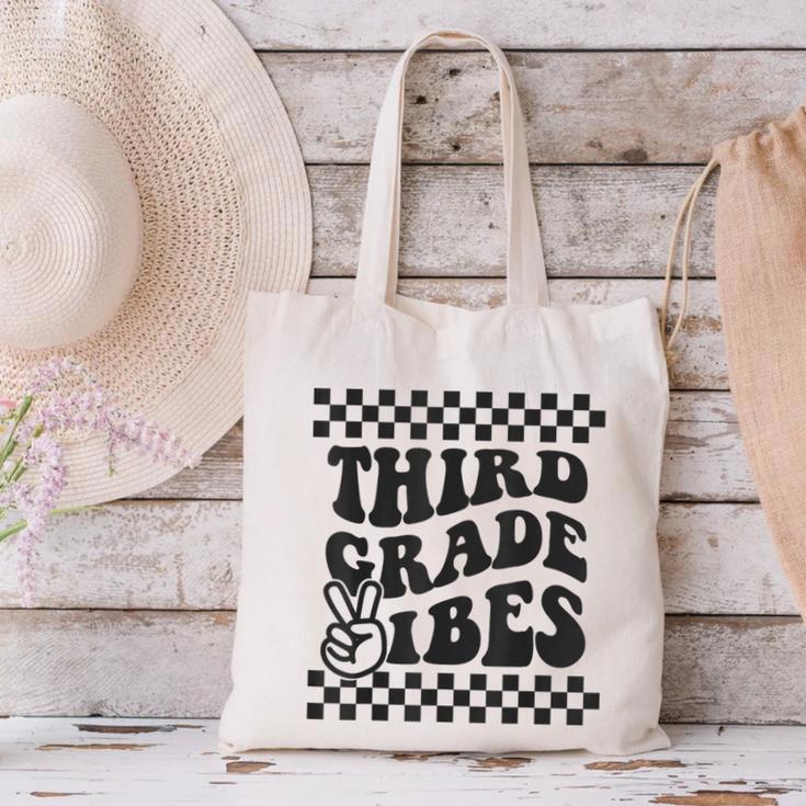 1st Day Of 3rd Grade Vibes Retro Girls Back To School Boys Canvas Tote Bag 1st Day Of 3rd Grade Vibes Retro Girls Back To School Boys Canvas Tote Bag