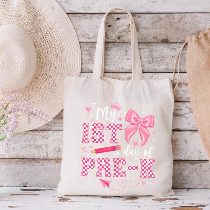 My 1st Day Of Pre-K PreK Pre K 2025 Back To School Girls Canvas Tote Bag My 1st Day Of Pre-K PreK Pre K 2025 Back To School Girls Canvas Tote Bag