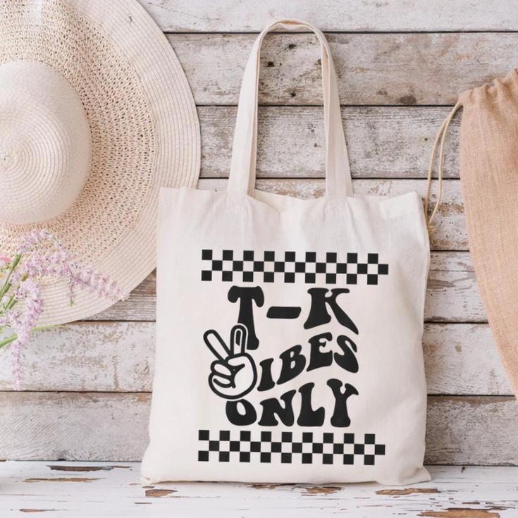 1st Day Of TK Vibes Only Retro Girls Back To SchoolK Boys Canvas Tote Bag 1st Day Of TK Vibes Only Retro Girls Back To SchoolK Boys Canvas Tote Bag