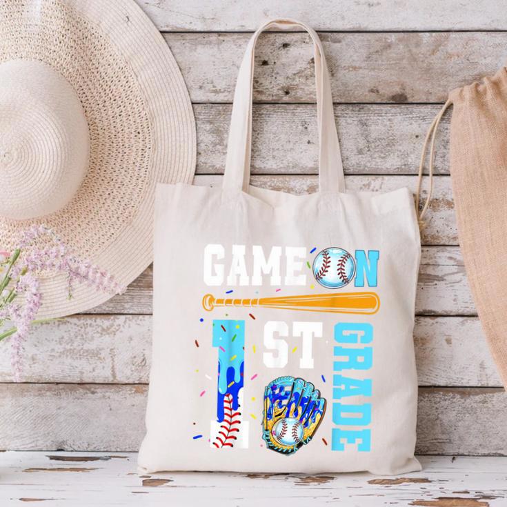 1st Grade Back To School Baseball Drip Ice Cream Game On Canvas Tote Bag