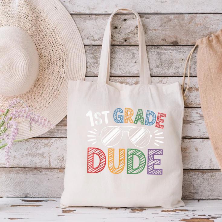 1st Grade Dude Sunglasses First Day Of Back To School Boys Canvas Tote Bag 1st Grade Dude Sunglasses First Day Of Back To School Boys Canvas Tote Bag