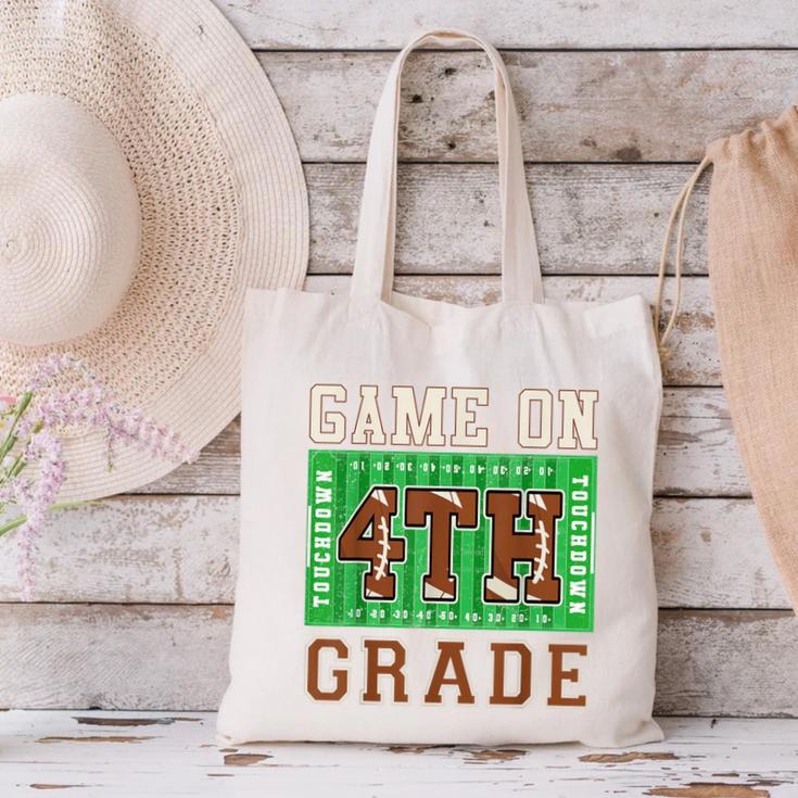 4th Grade Boys Kids Football Back To School Fourth Grade Canvas Tote Bag