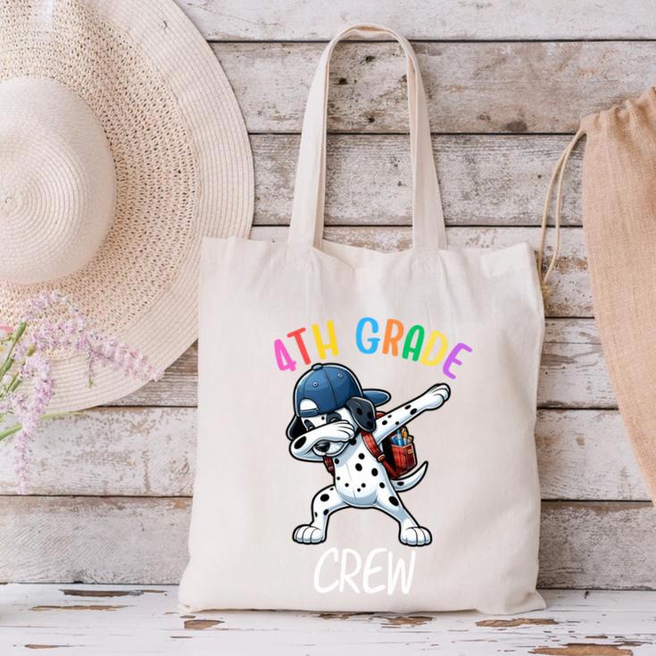 4th Grade Crew Dalmatian Dog Dabbing Back To School Premium Tri-Blend Canvas Tote Bag