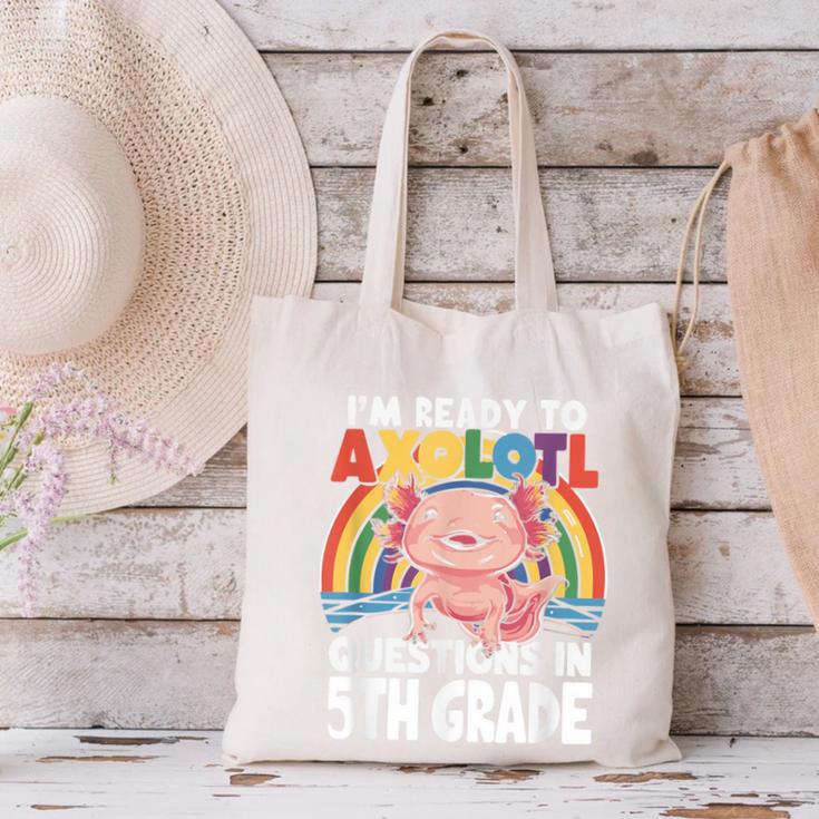 5th Grade Kids Axolotl Questions Back To School Canvas Tote Bag 5th Grade Kids Axolotl Questions Back To School Canvas Tote Bag