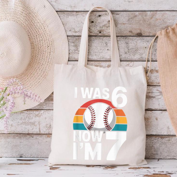 I Was 6 Now Im 7 Baseball Birthday Age 7 Canvas Tote Bag I Was 6 Now Im 7 Baseball Birthday Age 7 Canvas Tote Bag