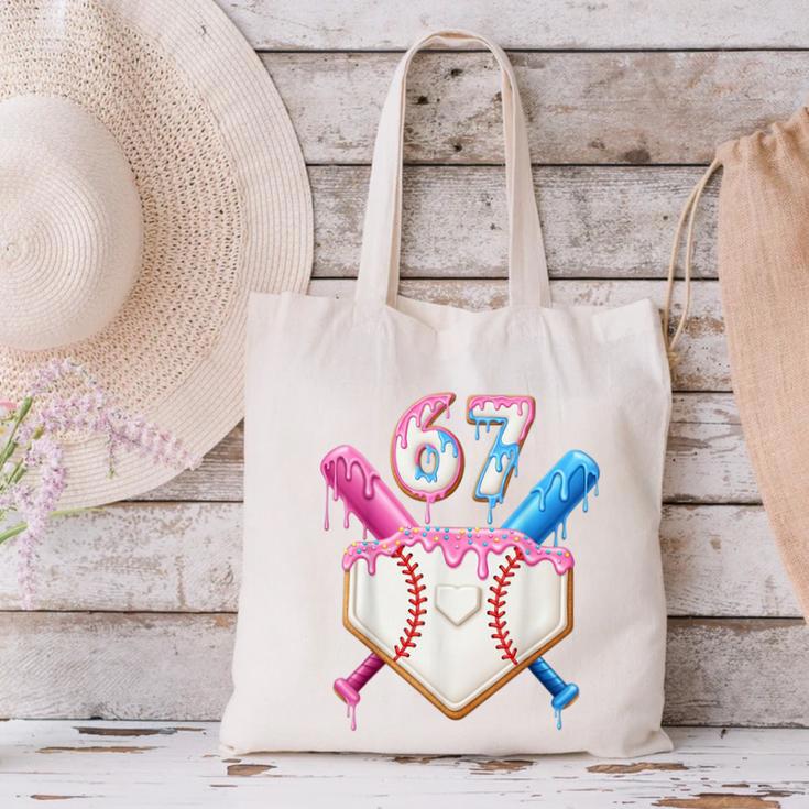 6 7 Baseball Dripping Six Seven Gen Alpha Slang Canvas Tote Bag