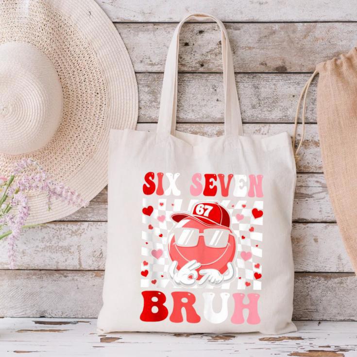 6 7 Bruh Six Seven Valentine Heart Baseball Canvas Tote Bag 6 7 Bruh Six Seven Valentine Heart Baseball Canvas Tote Bag
