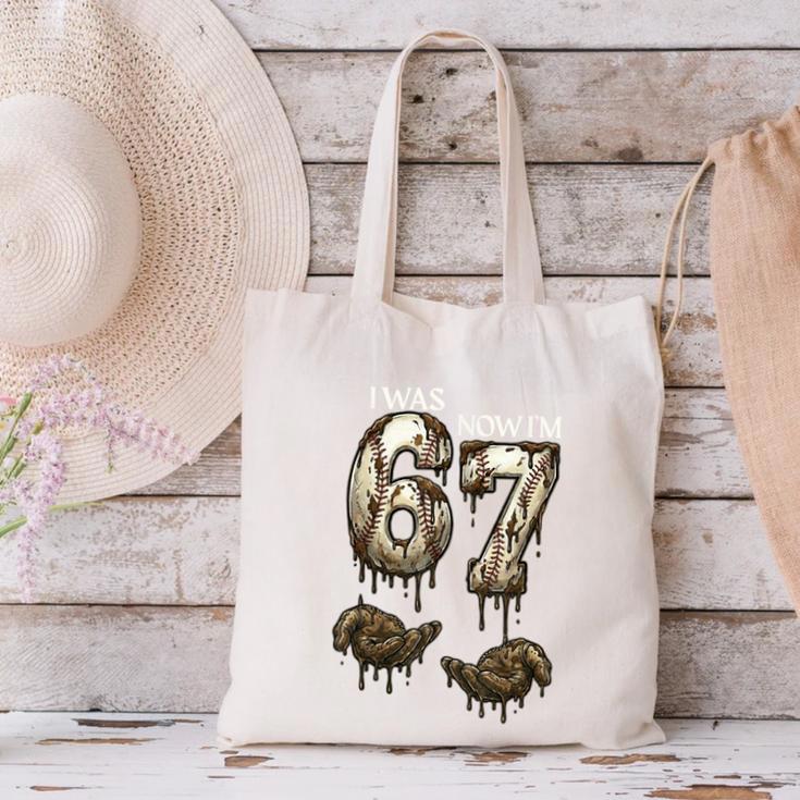 I Was 6 Now I'm 7 Baseball 6 7 Birthday Boys Girls Canvas Tote Bag