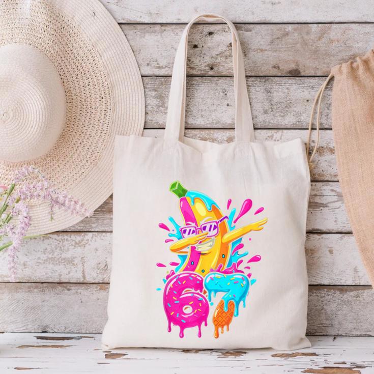 67 Baseball Dabbing Banana 6 7 Dripping Ice Cream Meme Canvas Tote Bag