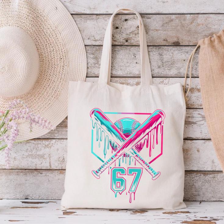 67 Baseball Drip Six Seven Gen Alpha Slag Canvas Tote Bag 67 Baseball Drip Six Seven Gen Alpha Slag Canvas Tote Bag