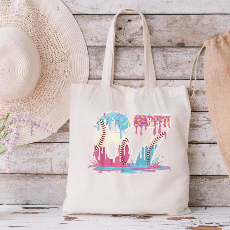 67 Baseball Ice Cream Drip Meme Six Seven Gen Alpha Canvas Tote Bag 67 Baseball Ice Cream Drip Meme Six Seven Gen Alpha Canvas Tote Bag