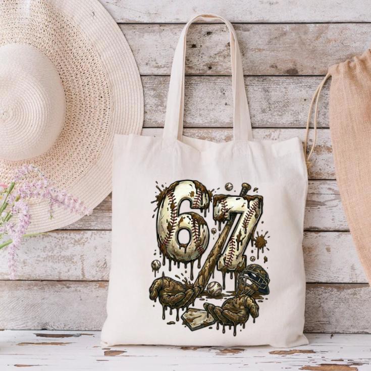 67 Baseball Six Seven Baseball 6 7 Kids Boys Girls Canvas Tote Bag
