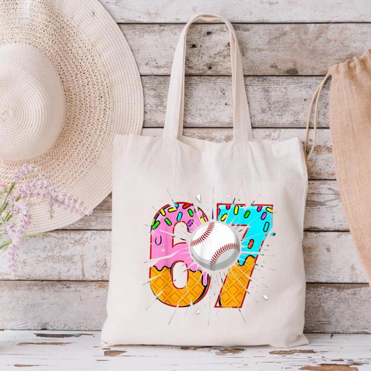 67 Six Seven 6 7 Boys 67 Baseball Ice Cream Drip 6 7 Canvas Tote Bag