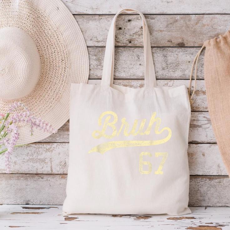 67 Six Seven Bruh Meme Baseball Style Vintage Canvas Tote Bag 67 Six Seven Bruh Meme Baseball Style Vintage Canvas Tote Bag