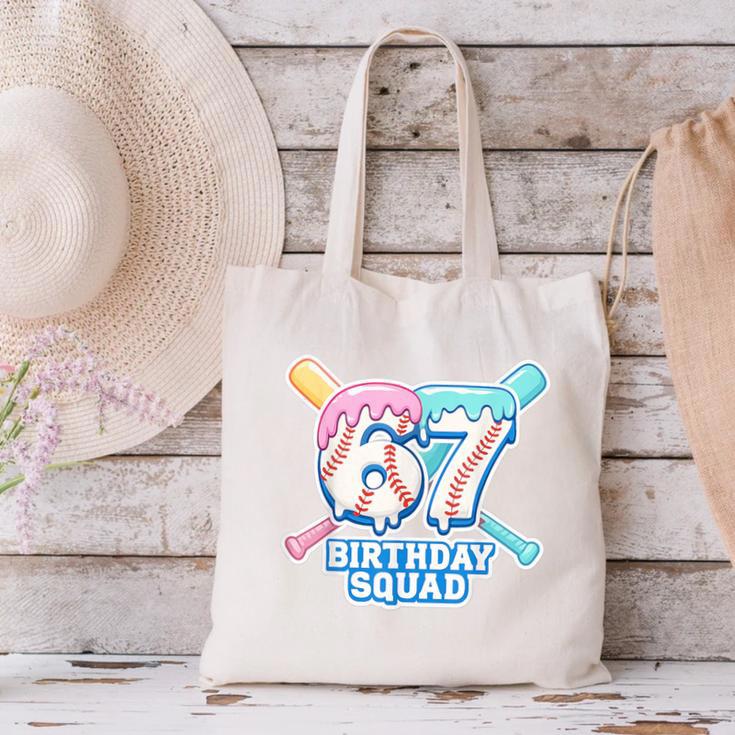 67th Birthday Squad Baseball Ice Cream Drip Birthday Squad Canvas Tote Bag 67th Birthday Squad Baseball Ice Cream Drip Birthday Squad Canvas Tote Bag