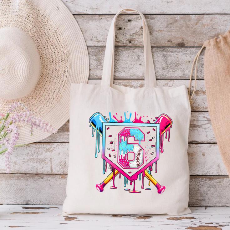 6th Birthday Boys Baseball Ice Cream Drip Boys Baseball Canvas Tote Bag 6th Birthday Boys Baseball Ice Cream Drip Boys Baseball Canvas Tote Bag