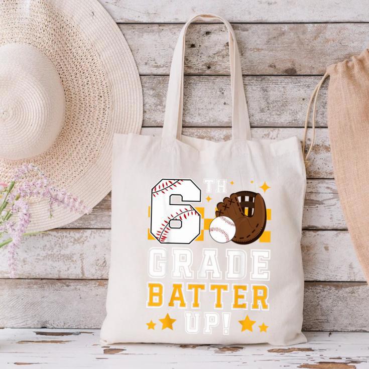 6th Grade Batter Up Baseball First Day Back To School Canvas Tote Bag