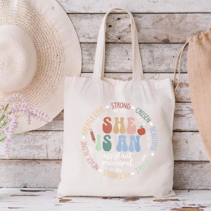 Assistant Principal God Says She Is Christian Back To School Canvas Tote Bag