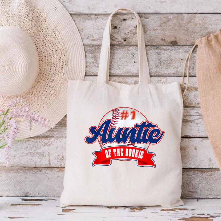 Auntie Rookie Of Year 1st Birthday Baseball Theme Matching Canvas Tote Bag