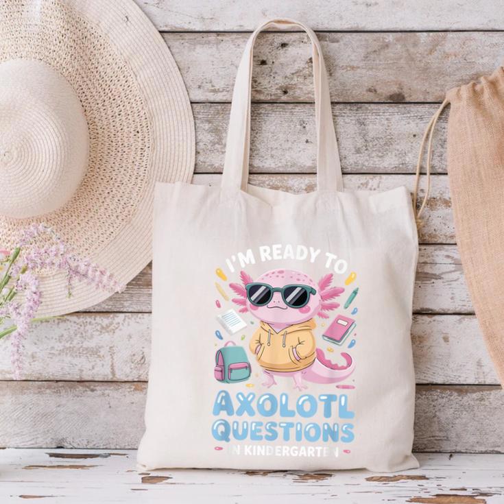 Axolotl Questions Kindergarten Back To School Canvas Tote Bag Axolotl Questions Kindergarten Back To School Canvas Tote Bag