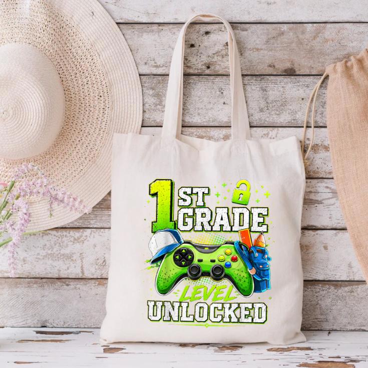 Back To School 1st First Grade Level Unlocked Gamer Kid Canvas Tote Bag Back To School 1st First Grade Level Unlocked Gamer Kid Canvas Tote Bag
