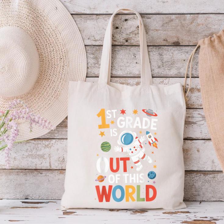 Back To School 1st Grade Is Out Of This World Canvas Tote Bag