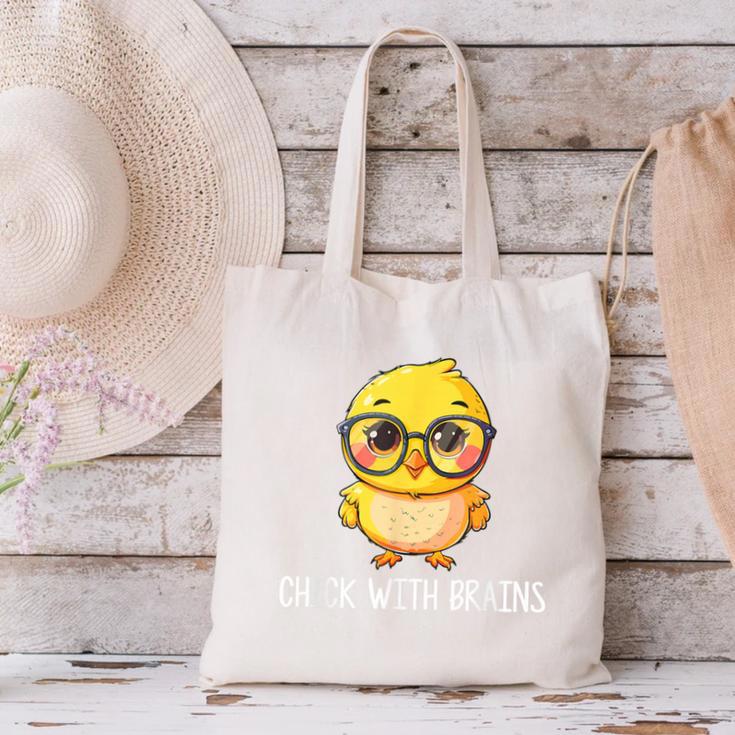 Back To School Chick With Brains Smart Intelligent Girls Canvas Tote Bag Back To School Chick With Brains Smart Intelligent Girls Canvas Tote Bag