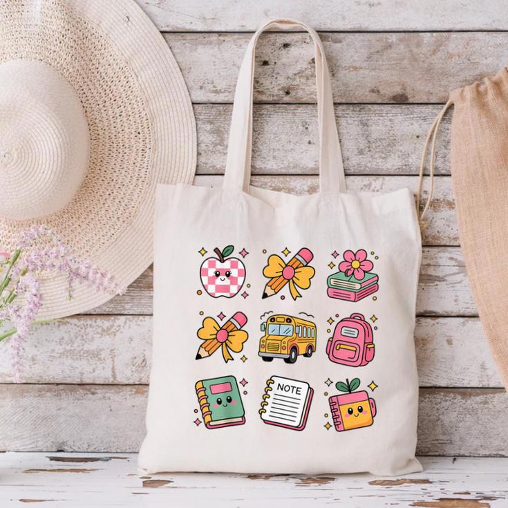 Back To School Coquette Bow First Day Of School Toddler Girl Canvas Tote Bag Back To School Coquette Bow First Day Of School Toddler Girl Canvas Tote Bag