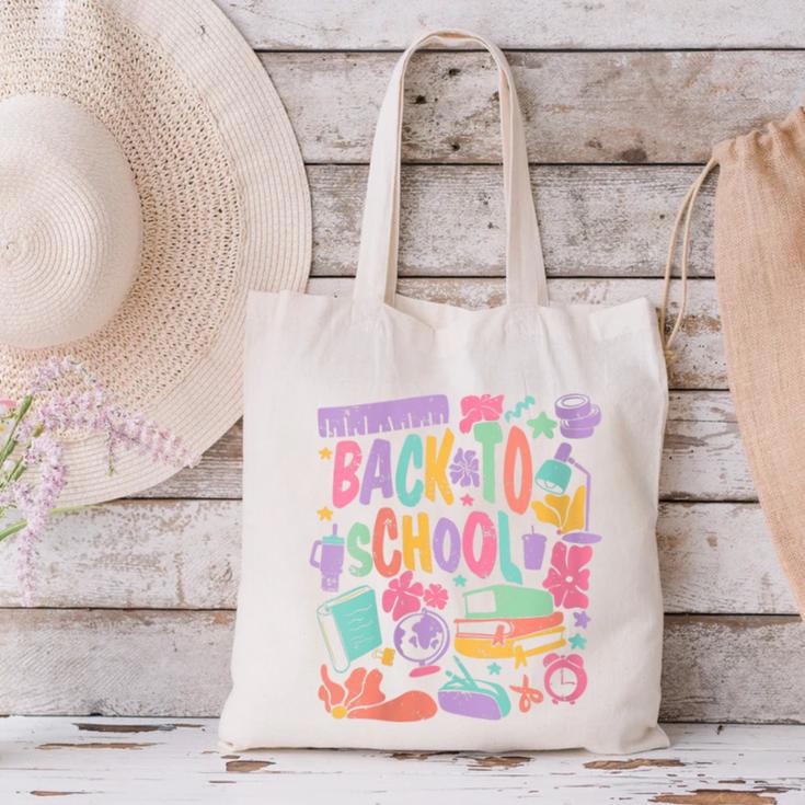 Back To School Fun Supplies Learning Canvas Tote Bag
