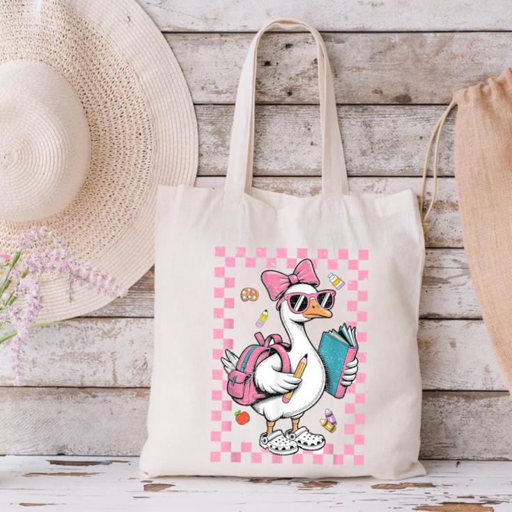 Back To School Goose First Day Of School Boy Girl Canvas Tote Bag Back To School Goose First Day Of School Boy Girl Canvas Tote Bag