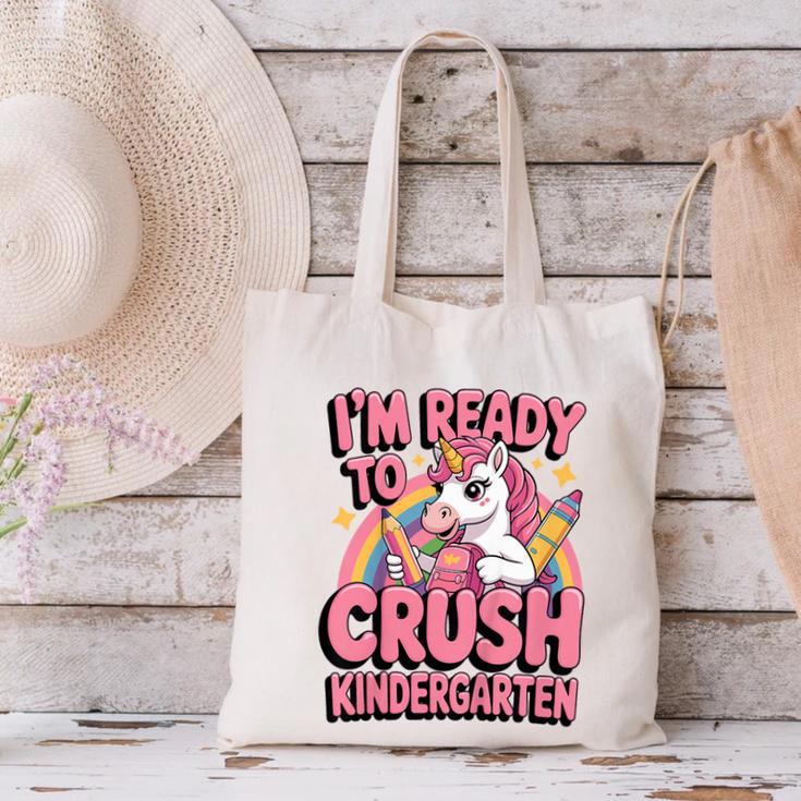 Back To School I'm Ready To Crush Kindergarten Unicorn Canvas Tote Bag Back To School I'm Ready To Crush Kindergarten Unicorn Canvas Tote Bag