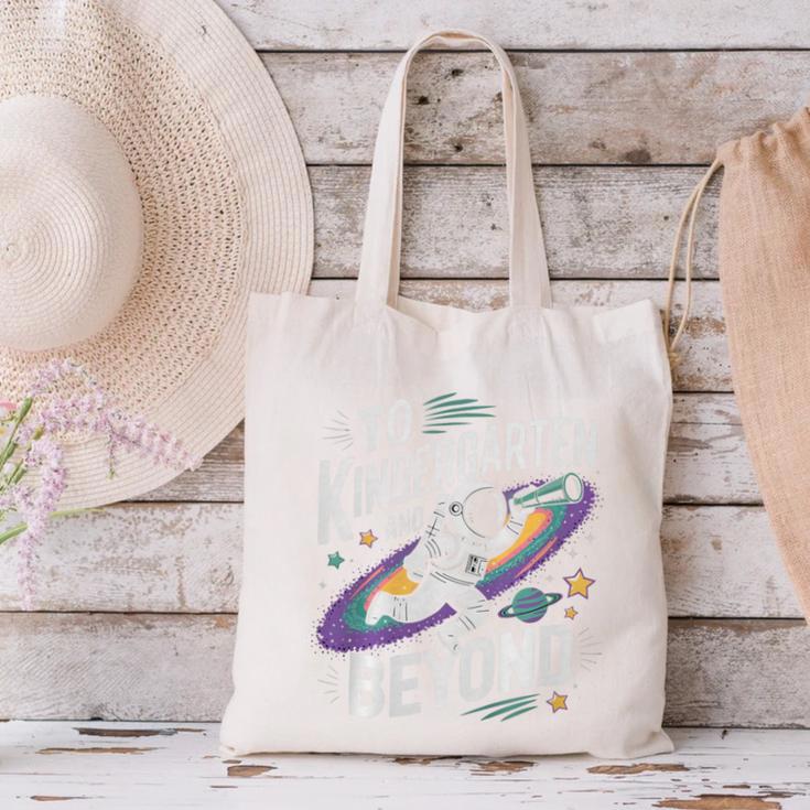 Back To School To Kindergarten And Beyond Astronaut In Space Premium Tri-Blend Canvas Tote Bag Back To School To Kindergarten And Beyond Astronaut In Space Premium Tri-Blend Canvas Tote Bag