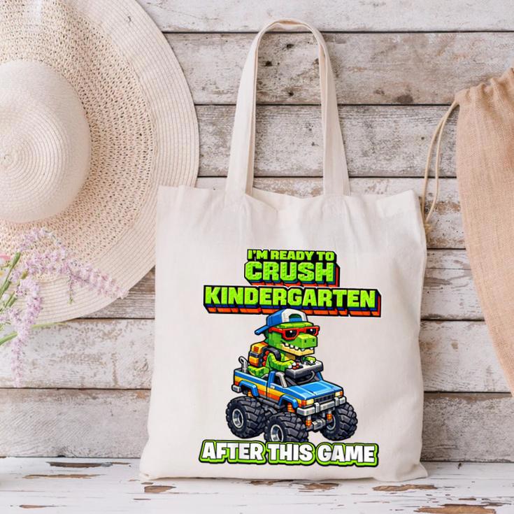 Back To School Kindergarten Retro Monster Truck Dinosaur Boy Canvas Tote Bag Back To School Kindergarten Retro Monster Truck Dinosaur Boy Canvas Tote Bag