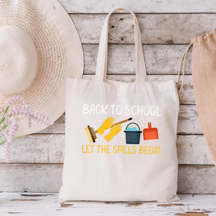 Back To School Let The Spills Begin School Custodian Canvas Tote Bag Back To School Let The Spills Begin School Custodian Canvas Tote Bag