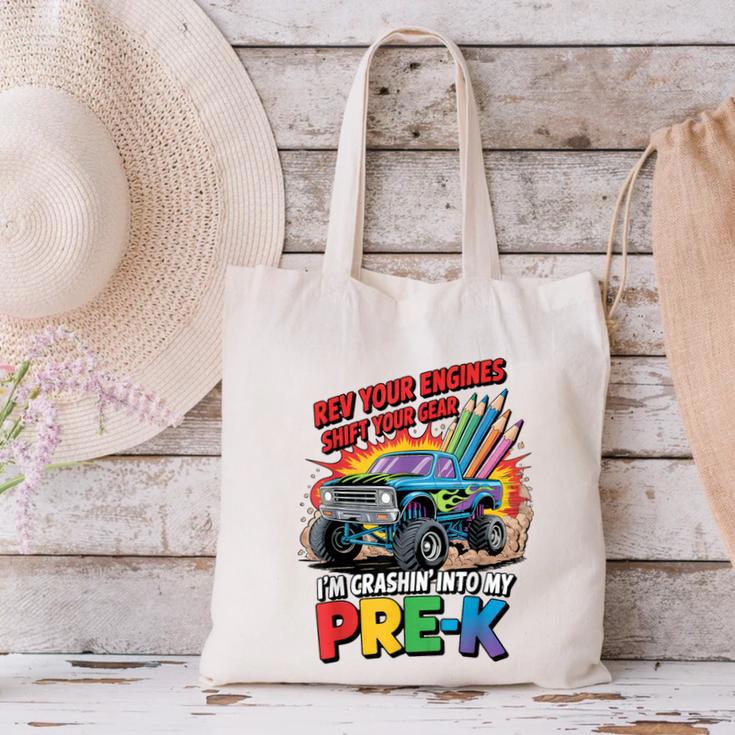 Back To School Pre-K Preschool Monster Truck First Day Boys Canvas Tote Bag