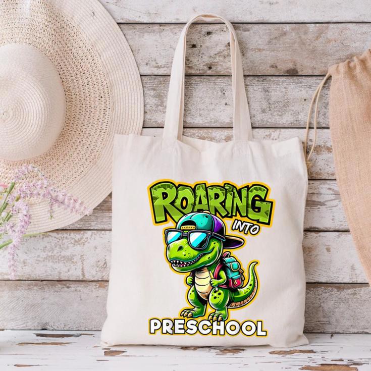Back To School Preschool Dinosaur First Day Of School Boy Canvas Tote Bag Back To School Preschool Dinosaur First Day Of School Boy Canvas Tote Bag