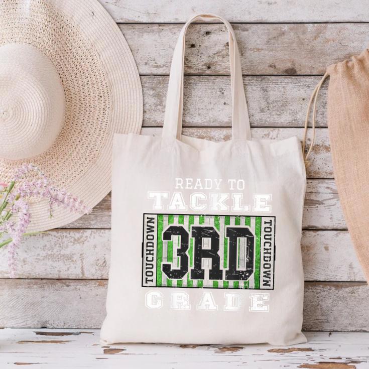 Back To School Ready To Tackle 3rd Grade Football Canvas Tote Bag
