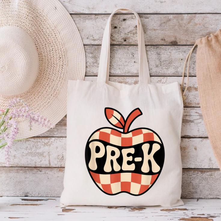 Back To School Retro Apple PRE-K Classroom Canvas Tote Bag Back To School Retro Apple PRE-K Classroom Canvas Tote Bag