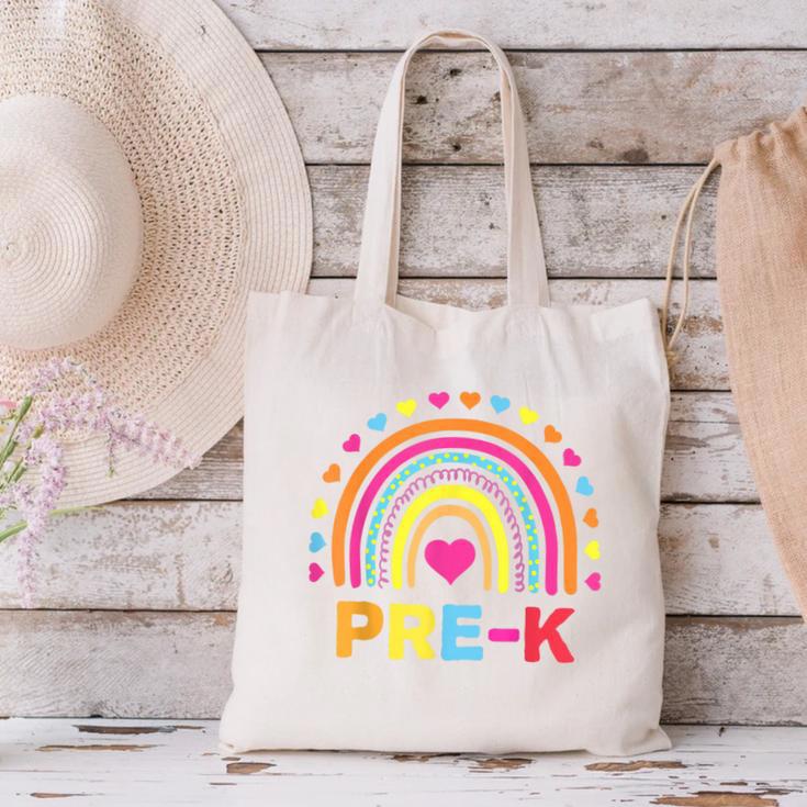 Back To School Shirt Rainbow Happy First Day Of Pre-K Canvas Tote Bag Back To School Shirt Rainbow Happy First Day Of Pre-K Canvas Tote Bag