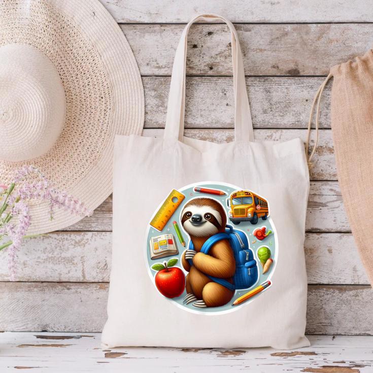 Back To School Sloth Boys Girls Student Kids Lover Child New Canvas Tote Bag