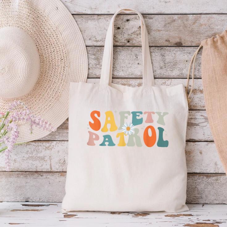 Back To School Student Safety Patrol Groovy Retro Canvas Tote Bag Back To School Student Safety Patrol Groovy Retro Canvas Tote Bag