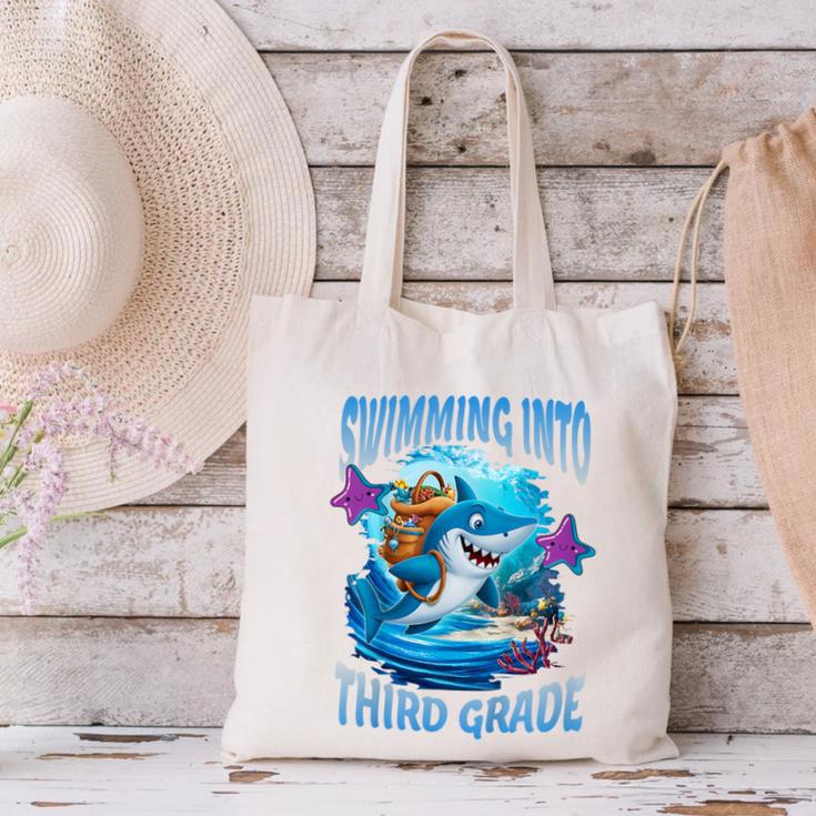 Back To School Third Grade Shark Canvas Tote Bag Back To School Third Grade Shark Canvas Tote Bag