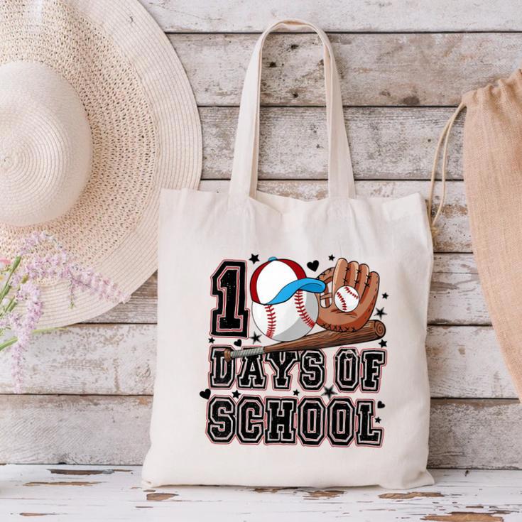 Baseball 100 Days Of School Happy 100th Day Teachers Kids Canvas Tote Bag